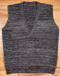 Neu ohne Etikett Barena Venezia dunkelrostbraun meliert 100 % Wolle Strickpullover Weste Italien S - Bild 1 von 7