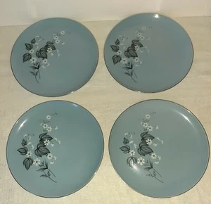 Taylor Smith Taylor Versatile Blue Mist Lot of 4 Luncheon Plates 9 1/8"  - Picture 1 of 4