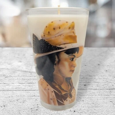 Orange Ethnic Woman Prayer Peach Mango Bellini Scented 17 oz. Luxury Soy Candle - Image 1 of 4