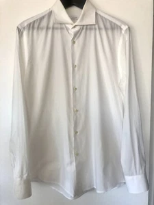 J LINDEBERG WHITE COTTON LONG SLEEVE MENS SHIRT SIZE 16 1/2-42 ROMANIA - Picture 1 of 5
