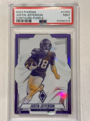 2023 Phoenix #CON-1 Purple Contours 007/125 Justin Jefferson PSA 9 - Image 1 of 2