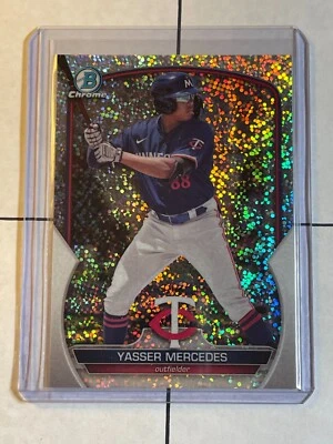 Yasser Mercedes 2023 Bowman Chrome Prospect Sparkle Refractor #ed /299 Twins  - Image 1 of 2