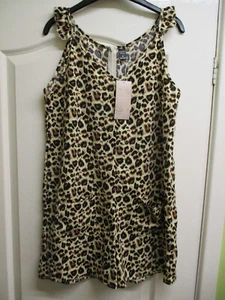 BNWT SIZE M 10-12 EMERY ROSE WOMENS SUMMER HOLIDAY PLAYSUIT ANIMAL PRINT - Picture 1 of 4