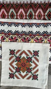 Vintage Ukrainian Eastern European Pillow Cushion Covers Set Of Three - Picture 1 of 13