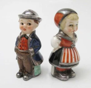 VINTAGE HUMMEL GOEBEL BOY & GIRL FIGURAL SALT & PEPPER SHAKERS BEE MARK S&P - Picture 1 of 7