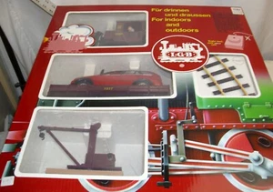 LGB OF GERMANY G SCALE MINI COOPER CAR LOAD 3 PIECE TRAIN SET BOXED - Picture 1 of 5