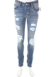 GABBA straight straight destroyed jeans Logo Patch W30 L32 denim blue - Bild 1 von 6