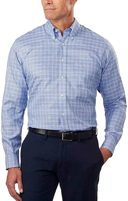 Kirklands Signature Traditional Fit Mens Dress Shirt Sz 16 X 34/35 Blue