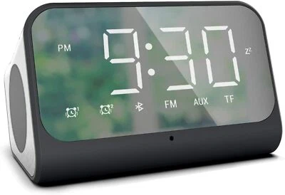 Yariaii Mirror Front Digital Alarm Clock with Bluetooth Speaker - Image 1 of 4