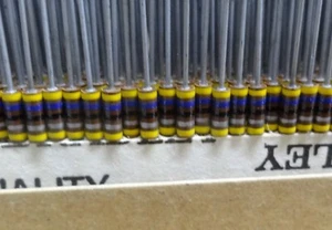 10 x Allen Bradley JAN-RCR07G470KS 47R 0.25w carbon composition resistors 470 - Picture 1 of 3