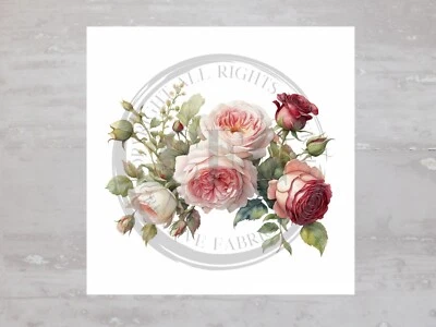 Bloque de edredón de costura artesanal panel de tela elegante floral rosa mezcla de rosas col A639 Foto 1 de 4