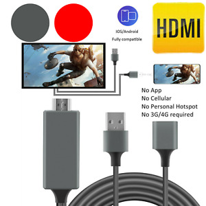 1080P HDMI Mirroring Cable Phone to TV HDTV Adapter for iPhone iPad Android