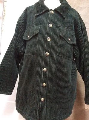 Boy HEAVY CORDUROY COAT Pine Green Shirt Jacket 6-7 Plaid Lined Gymboree Cotton - Image 1 of 4