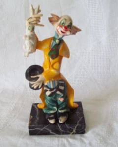 Figura Payaso De Colección Fontanini Depose 942 Base Mármol Carrara Genuina Italia 8" - Imagen 1 de 11