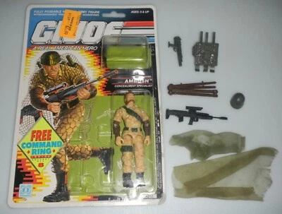 1990 Vintage G.I. GI Joe Lot 3.75 ARAH Ambush Card Back & Bubble *100% Complete - Image 1 of 4