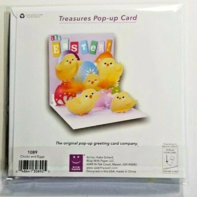 Easter Pop-Up Greeting Card Bunny Chicks Peeps 3-D  Any Age Genreal - Image 1 of 2