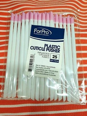 Empujador de cutículas de plástico de lujo de 25 piezas herramienta de uñas con punta de goma dura removedor Foto 1 de 2