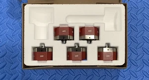 WOLF CONTEMP. RED KNOB SET (5pc) FOR CG365C/S COOKTOPS/RANGETOPS, C- pics. - Picture 1 of 7