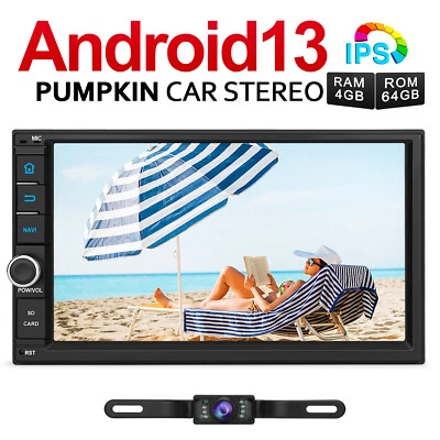 Pumpkin 7" Android 13 Autoradio 2 DIN GPS Navi 4GB 64GB DAB Bluetooth OBD+Kamera - Bild 1 von 4