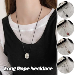 Womens Fashion Jewelry Long Rope Necklace Collarbone Chain Pendant Necklace - Picture 1 of 16