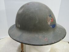 WW2 US Civil Defense Helmet w/ Liner McDonald Co Los Angeles ROUGH LINER Dent In