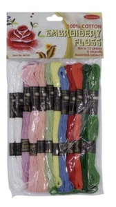 Sullivans Assorted Colours Cross Stitch Embroidery Pack of 12 Skeins - Picture 1 of 2
