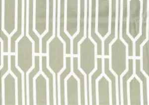 5 Yds Covington Fabric Harland Khaki White Geometric Cotton Drapery Upholstery - Picture 1 of 2