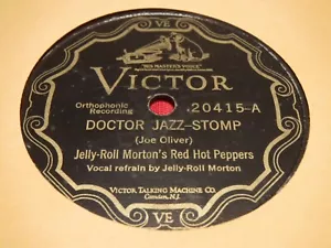 Jelly Roll Morton Dixieland Jug Blowers Victor 20415 1926 Doctor Jazz Memphis - Imagen 1 de 5