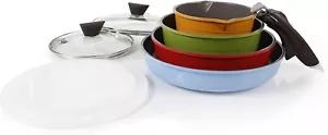 Neoflam Midas 9pc Nonstick Coating Cookware Set Detachable Handle Oven Safe Body - Picture 1 of 14