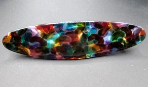 Vintage Made in France Rainbow Mosaic Hair Barrette - Picture 1 of 3