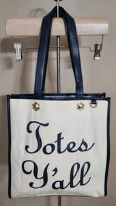 Draper James "Totes Y’all Tote Bag Canvas und blau weiß - Bild 1 von 7