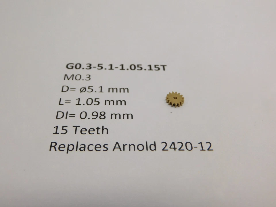 MicromotorEU G0.3-5.1-1.05.15T - Zahnrad Ersatz für Arnold Zahnrad 2420-12 - NEU