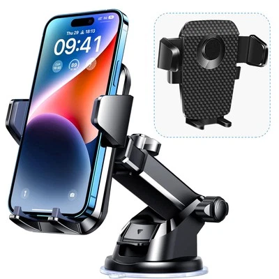 Gravity Car Mount Phone Holder Windshield for iPhone 16 15 14 13 12 11 Pro Max X - Image 1 of 4