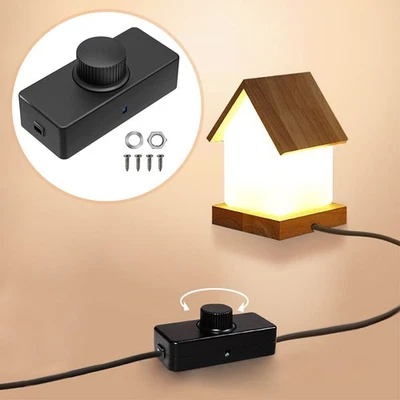 220-240V Inline LED Dimmer Light Switch Control with Rotary ON/OFF Knob - Image 1 of 4