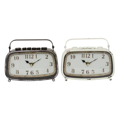 Multi Color Metal Country Cottage Analog Tabletop Clock (Set of 2) - Image 1 of 4