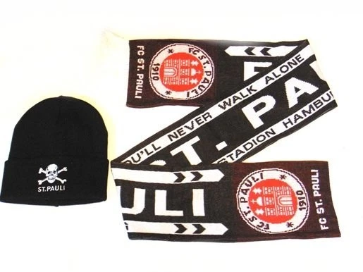 FC St.Pauli Set Fan Schal Classic Logo und Beanie