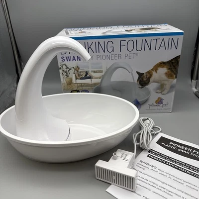 Pioneer Pet Swan Pet Drinking Fountain for Cats and Dogs - 80oz Capacity - Image 1 of 4