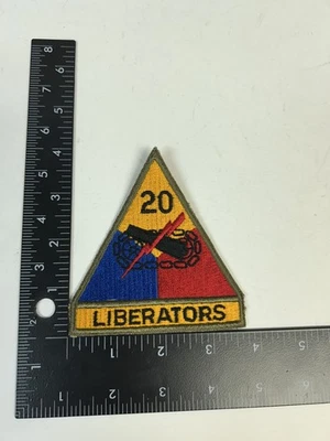 Parche MH545 Original Segunda Guerra Mundial Ejército de los Estados Unidos 20ª División Blindada Libertadores IR29D Foto 1 de 2