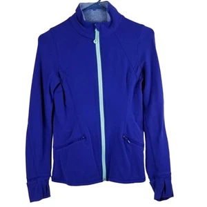 Ivivva By Lululemon GIRLS Vibrant Blue Athletic Jacket with Thumbholes 14 - Picture 1 of 8