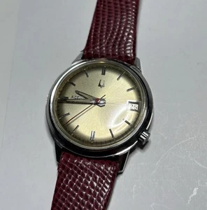 Running 1973 Bulova Accutron 34mm Stainless Case Tuning Fork 2181 Date Hums - Picture 1 of 12