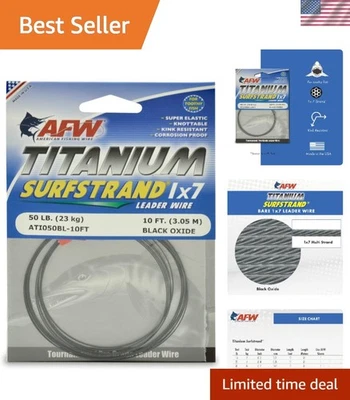 Titanium Surfstrand, Bare 1x7 Saltwater Fishing Leader Wire - Image 1 of 4