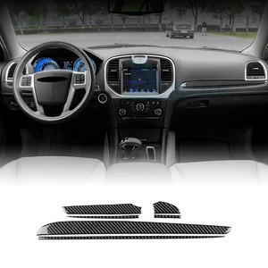 6 piezas biseles de embellecedor de cubierta de control central de fibra de carbono para Chrysler 300 2011-2014 - Imagen 1 de 9