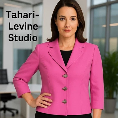 Tahari-Levine Studio Vibrant Pink Blazer / Jacket Sz. 16 - Image 1 of 4