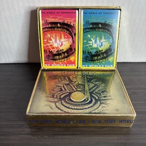 Vintage The World Of Tomorrow NY Worlds Fair Souvenir Playing Card Double Deck - Picture 1 of 8