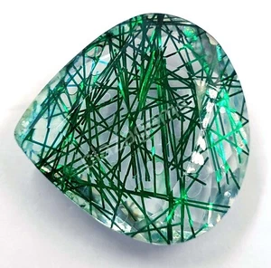 161.25 CT Pear Cut Green Rutilated Quartz Certified Transparent Loose Gems 5MRS - Picture 1 of 8