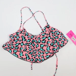 NWT Betsey Johnson  Bikini Top Women's Size M Pink Animal Print  Swim - Picture 1 of 4