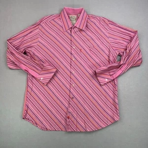Pepe Jeans Shirt Men Extra Large Pink Stripe Button Up French Cuff London Office - Picture 1 of 13