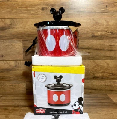 NEW - DISNEY - MICKEY MOUSE .65 Quart - 20 OZ. MINI Slow Cooker STONEWARE INSERT - Image 1 of 3