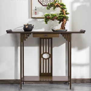 Chinesischer Konsolentisch Holz mit Schublade Japanischer Stil Beistelltisch DHL - Bild 1 von 12