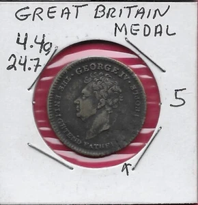 GREAT BRITAIN,MEDAL,GEORGE IV,THE ENLIGHTENED FATHER OF HIS PEOPLE,REVERSE:ANGEL - Picture 1 of 2